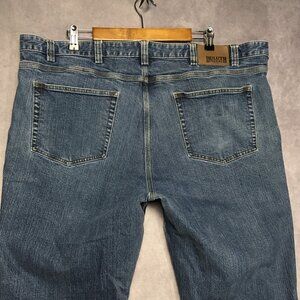 Duluth Trading Mens Flex Ballroom Blue Jeans size 44x32 Stretch Denim Work Pants